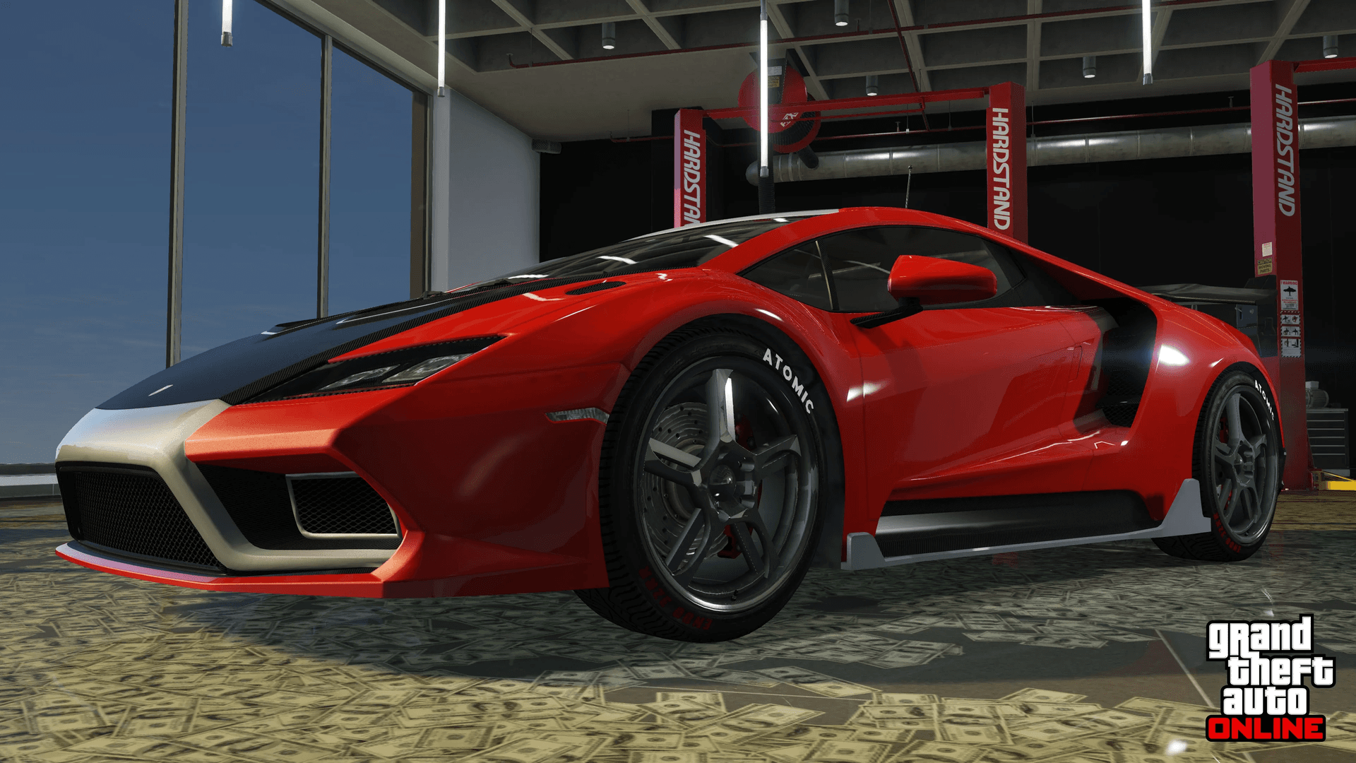 GTA Online solo player counting cash earnings after a heist in Los Santos