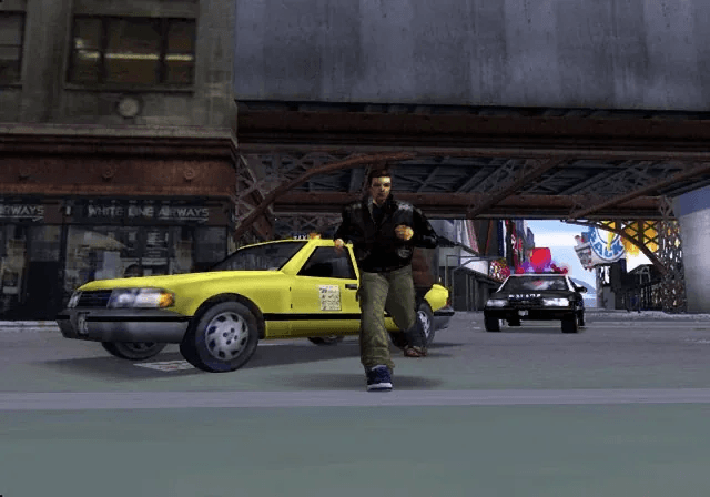 Liberty City skyline at night in Grand Theft Auto III