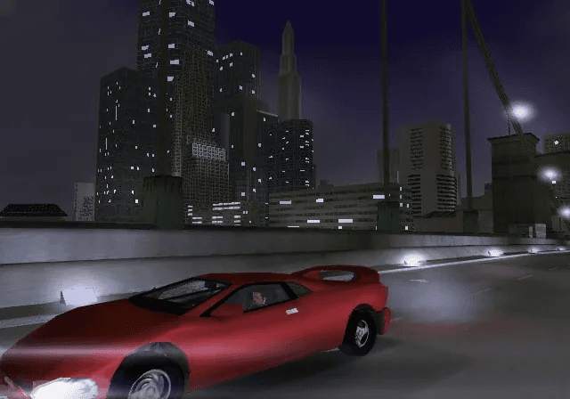 Liberty City dockside crane lifting a vehicle in GTA III