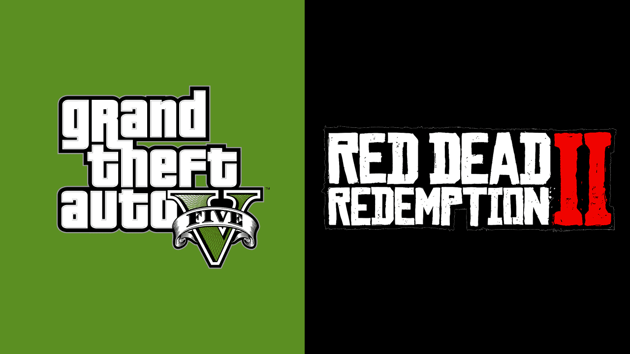 Grand Theft Auto V and Red Dead Redemption 2 logos side by side
