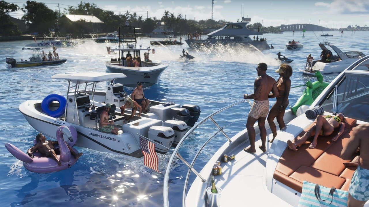 Yachts off the Vice City coast in Grand Theft Auto VI