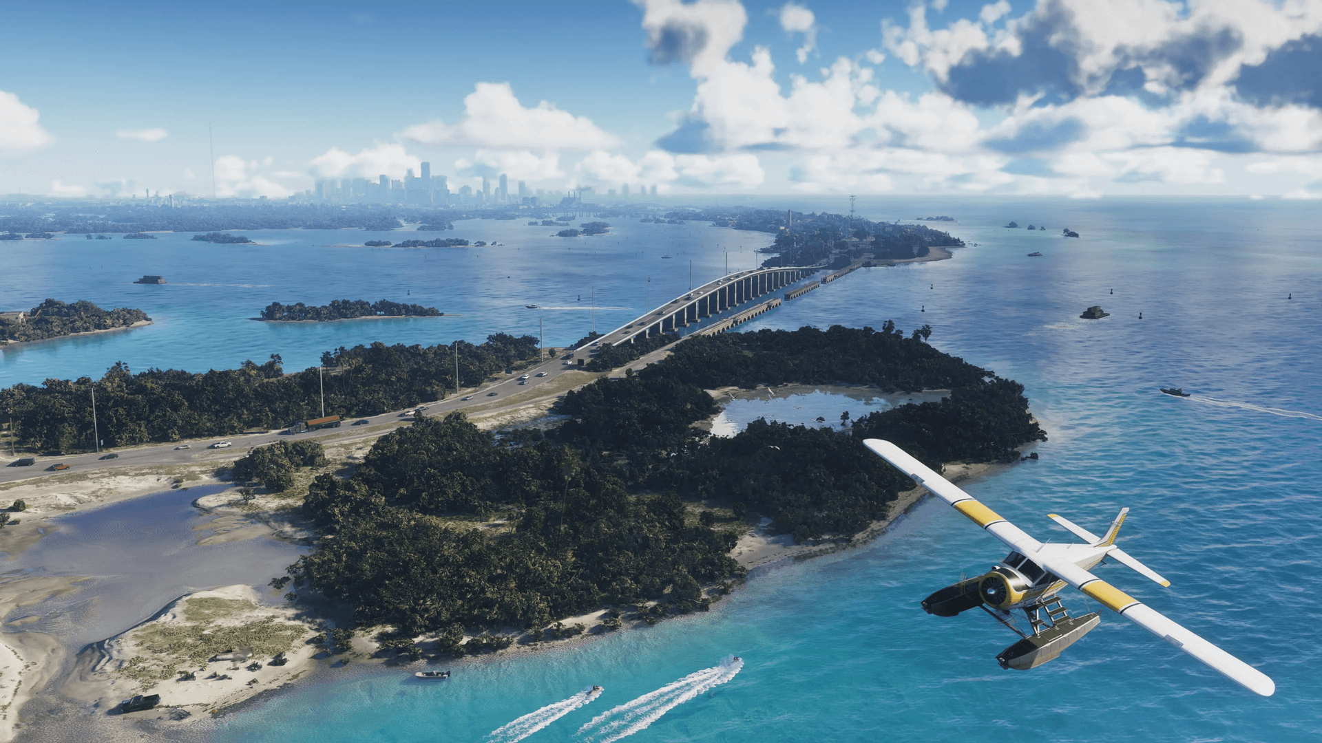 GTA 6 promotional screenshot of Vice City in the fictional state of Leonida