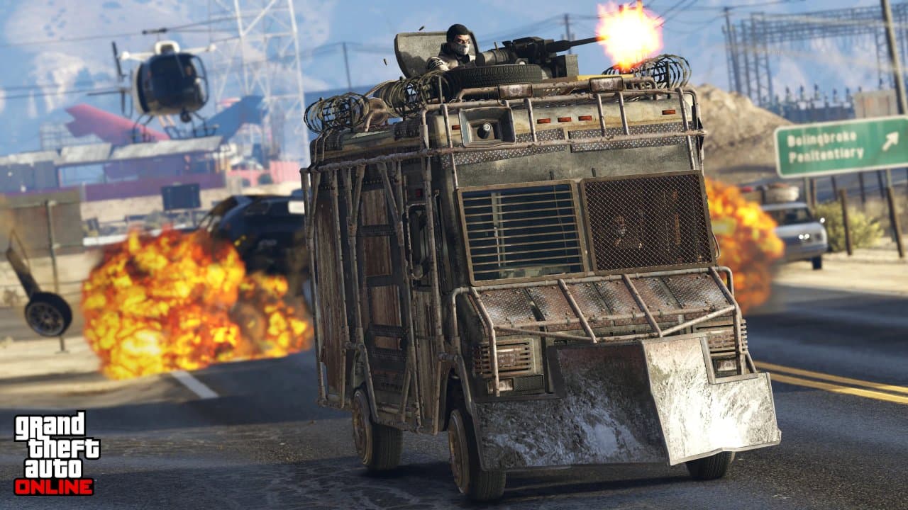 Armored truck and aerial chase in GTA Online