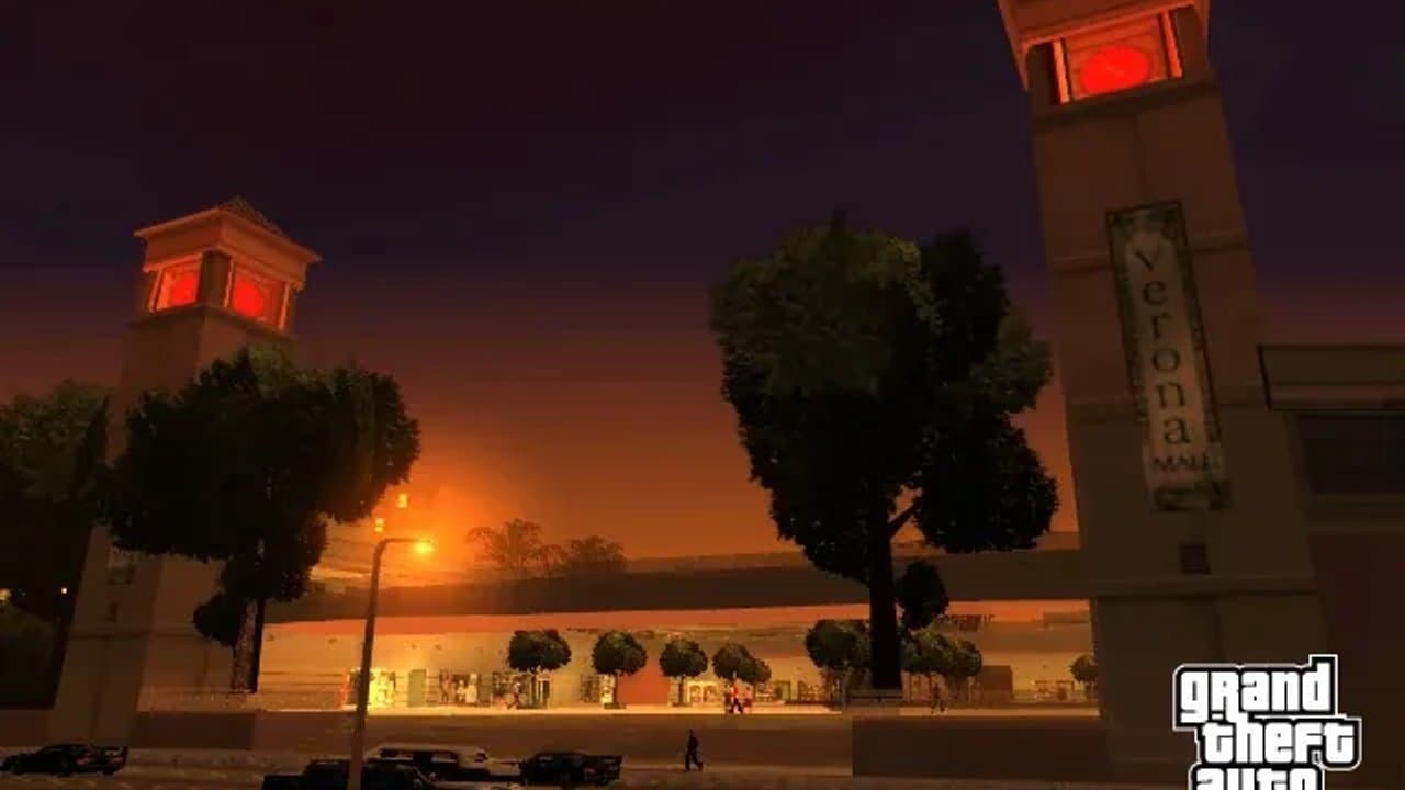 Verona Mall at night in Grand Theft Auto: San Andreas