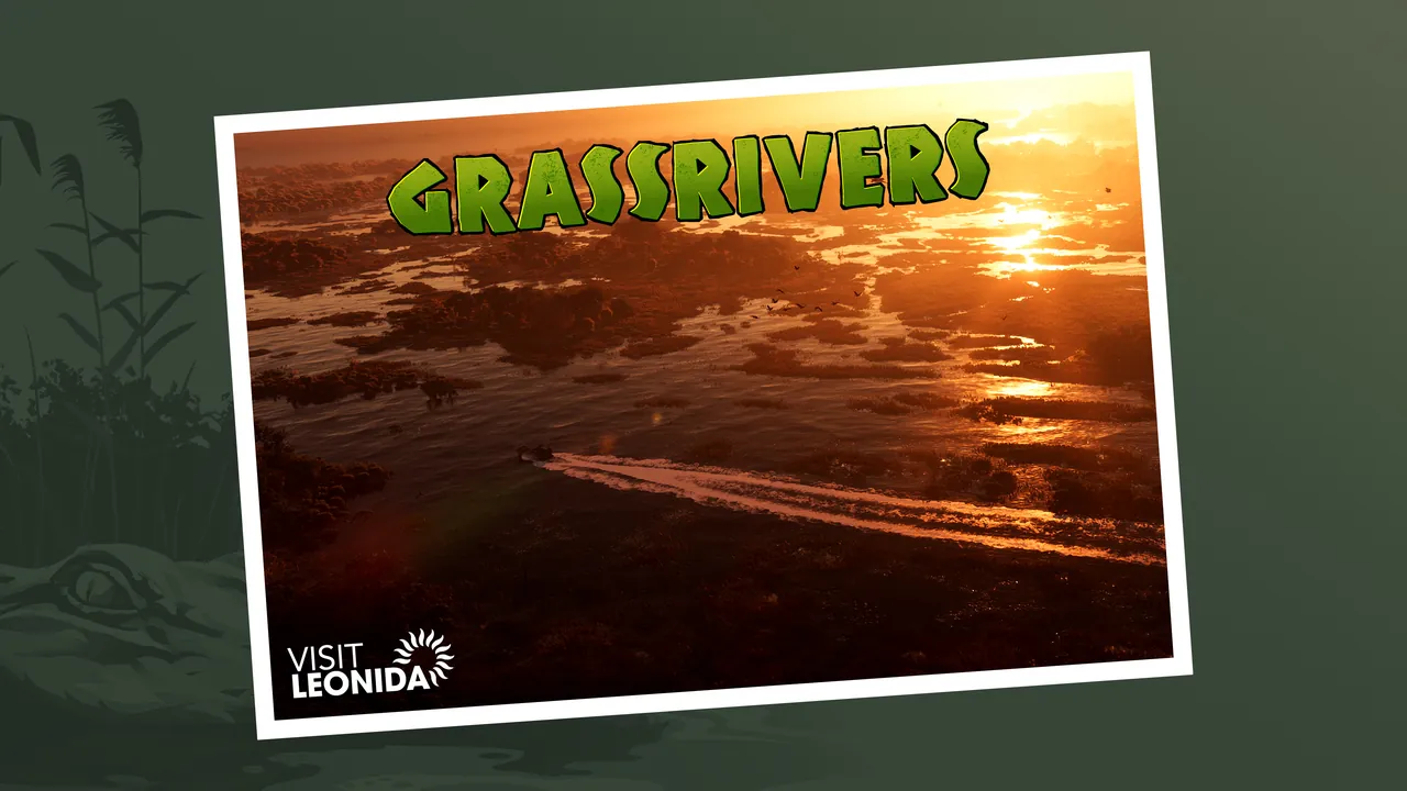 GTA 6 Visit Leonida postcard of the Grassrivers wetlands at sunset