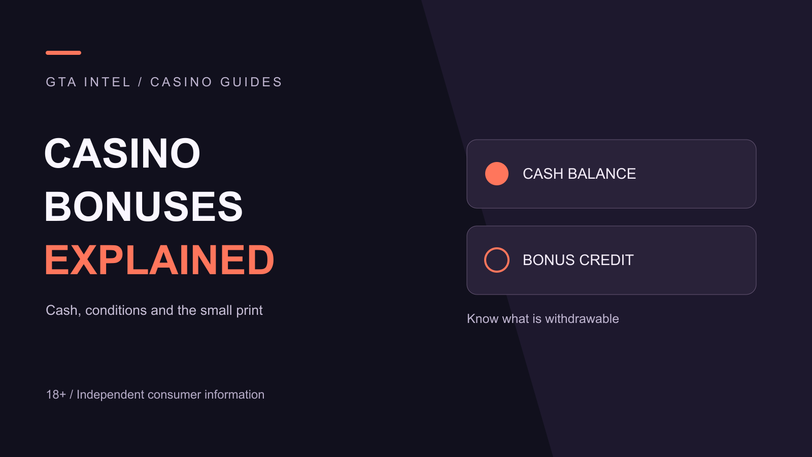 Editorial diagram separating a cash balance from conditional bonus credit